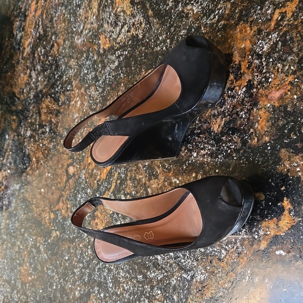 Aldo Slingback Wedge 6.5 Black
